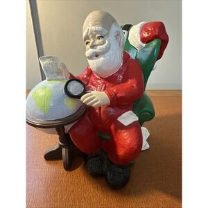 Vtg Ceramic Christmas Santa Claus Figure Checking His List